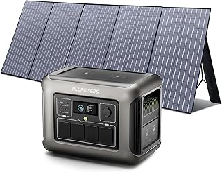 ALLPOWERS R1500 Portable Power Station with SP037 Solar Panel, 1800W 1152Wh LiFePO4 Solar Generator with 400W Panel Included, Solar Power with UPS Function, Fast Charging