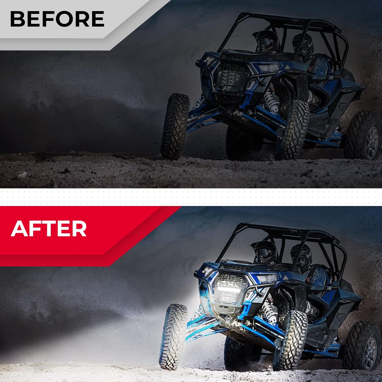 KEMIMOTO UTV Front Grill Light Compatible with 2019-2023 Polaris RZR XP 1000, Waterproof Black Lower Mesh with LED Light Bar Accessories Compatible with Polaris RZR XP/XP4 1000 Turbo 2019-2023
