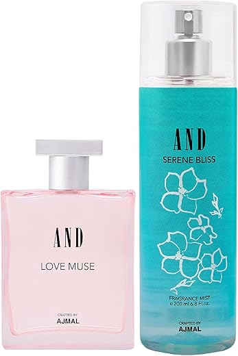AND Love Muse Eau De Parfum 50ML & Serene Bliss Body Mist 200ML Pack of 2 for Women Crafted by Ajmal