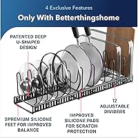 Vista 15 de Better Things Home 14+ Dual Pan and Pot Lid Organizer Rack Set for Cabinet - Includes 1 Large Rack & 1 Compact Rack for Bakeware, Lids & Pans