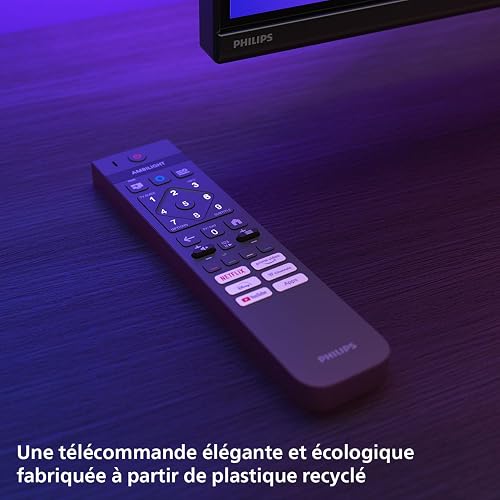 Philips Ambilight 65OLED760 4K OLED Smart TV - Écran 65 Pouces avec P5 AI Perfect Picture Engine Ultra HD, Titan OS, Dolby Vision et Atmos Sound - Compatible Alexa et Assistant Vocal Google - 15