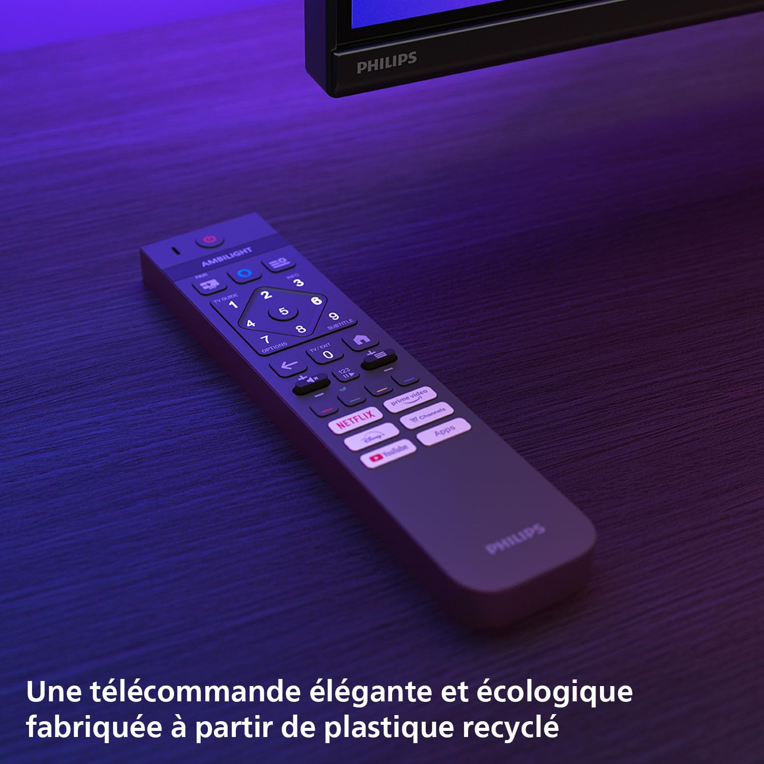 Philips Ambilight 65OLED760 4K OLED Smart TV - Écran 65 Pouces avec P5 AI Perfect Picture Engine Ultra HD, Titan OS, Dolby Vision et Atmos Sound - Compatible Alexa et Assistant Vocal Google