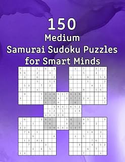 150 Medium Samurai Sudoku Puzzles for Smart Minds: Gift for Adults, Grandparents or Seniors | Sudoku Booklet with Solutions