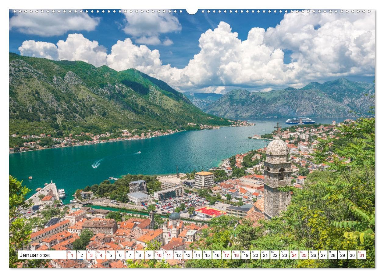 Montenegro - Das Land der schwarzen Berge (hochwertiger Premium Wandkalender 2026 DIN A2 quer), Kunstdruck in Hochglanz: Land im Balkan mit traumhaften Landschaften (CALVENDO Orte)