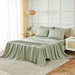 ILAVANDE Queen Ensemble de feuilles 6 Pièce, Hôtel de luxe Super Soft 1800 Series Feuilles de lit en microfibre Queen sans rembourrage & Breathable-14 Feuilles de poche profondes pour lit Queen Size(Queen,Sage Green)