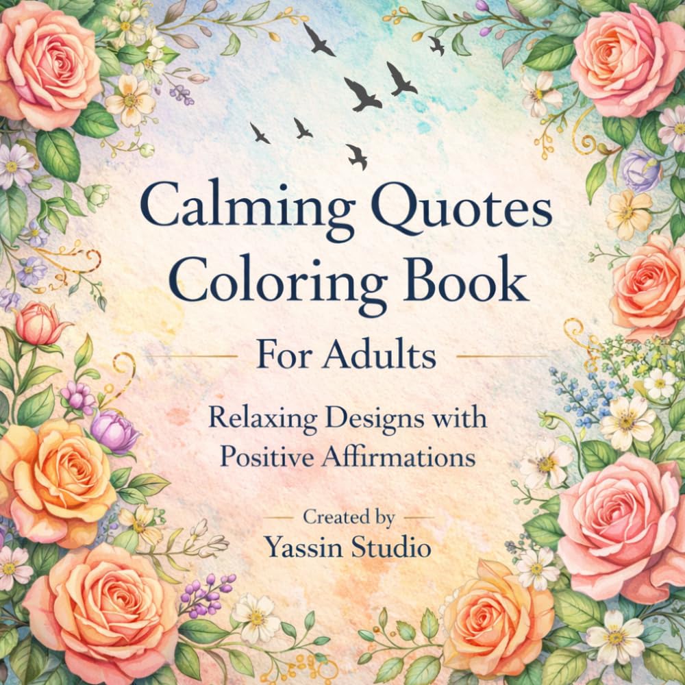 Calming Quotes Coloring Book for Adults: Relaxing Floral Designs with Positive Affirmations for Stress Relief and Mindfulness