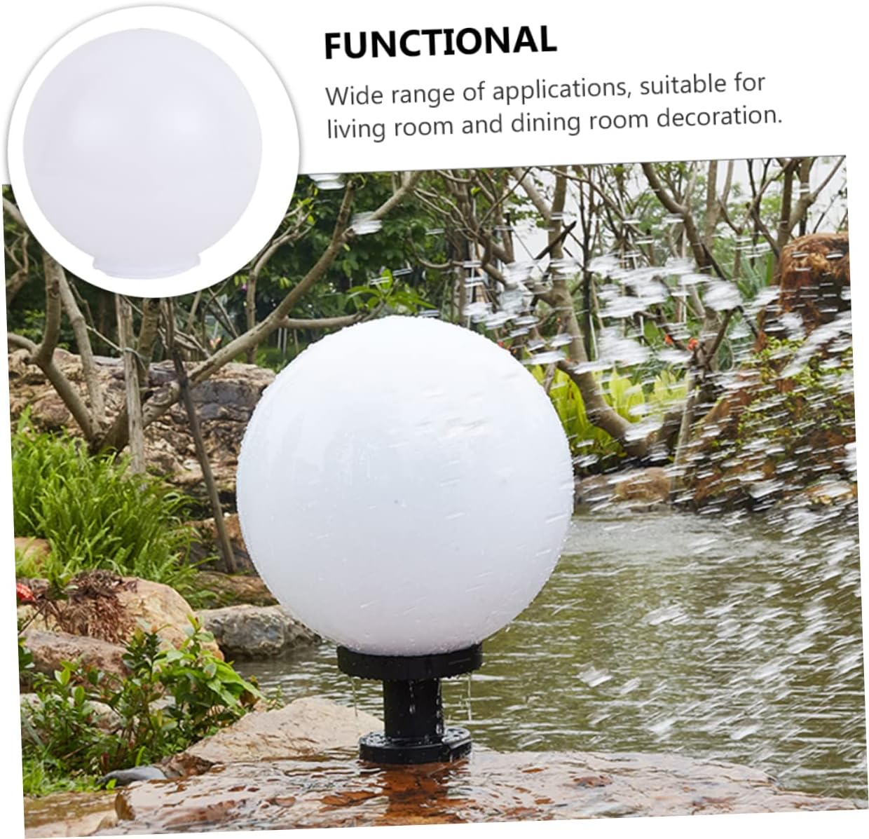 MERRYHAPY 2pcs Acrylic Globe Lampshade for Outdoor Lighting Protective Cover for Wall and Post Fixtures Versatile Lamp Shade Decoration