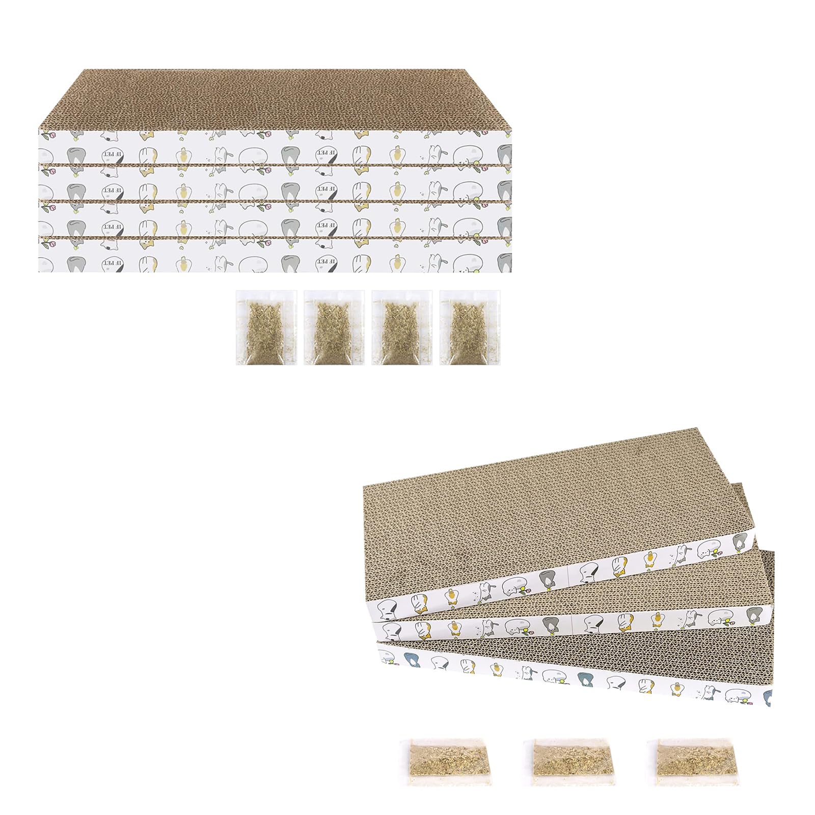 PatiencET Cat Scratcher 4 Pack and 3 Pack Cat Scratch Pad Reversible Scratcher