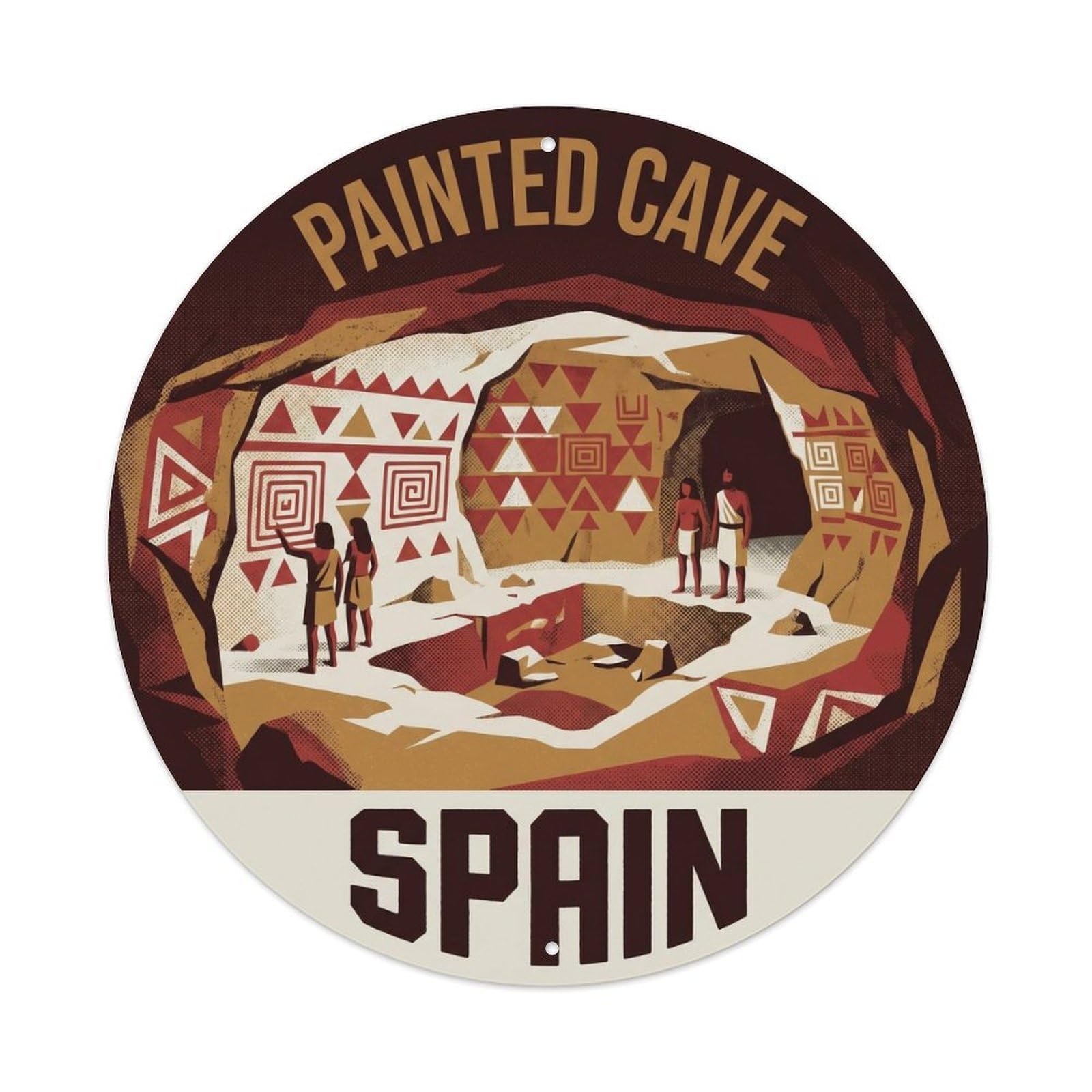 Gran Canaria Painted Cave Spain Landmark Travel Metal Tin Sign