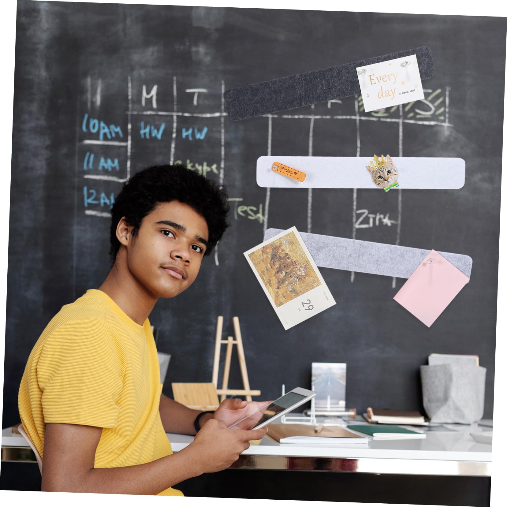 LIFKOME Cork Board Memo Strip Lined 8pcs Set 50 Push Bulletin Board Strip for Office Home Decor