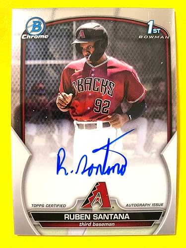 Miniatura 1 de 2023 Bowman Chrome #RSA Ruben Santana On Card Prospect Autograph