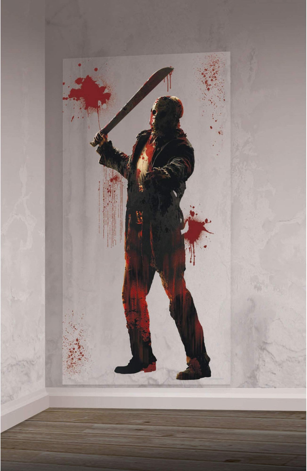 amscan Friday The 13th Plastic Scene Setter Add-On - 33.5" x 65" (Pack og 1) - Spooky Wall Decoration Perfect for Halloween Party or Horror Movie Night