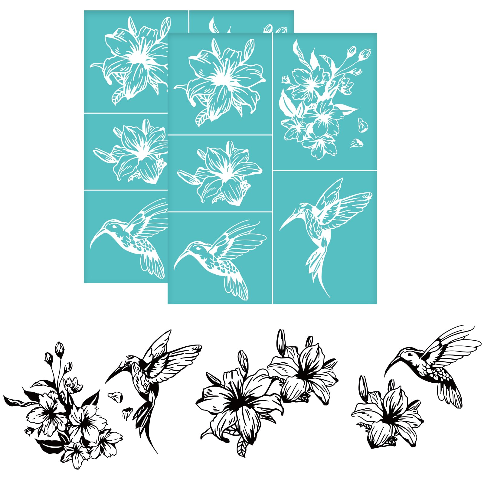 Pochoir sérigraphie colibri 21,8x27,9 cm : finesse et durabilité supérieures