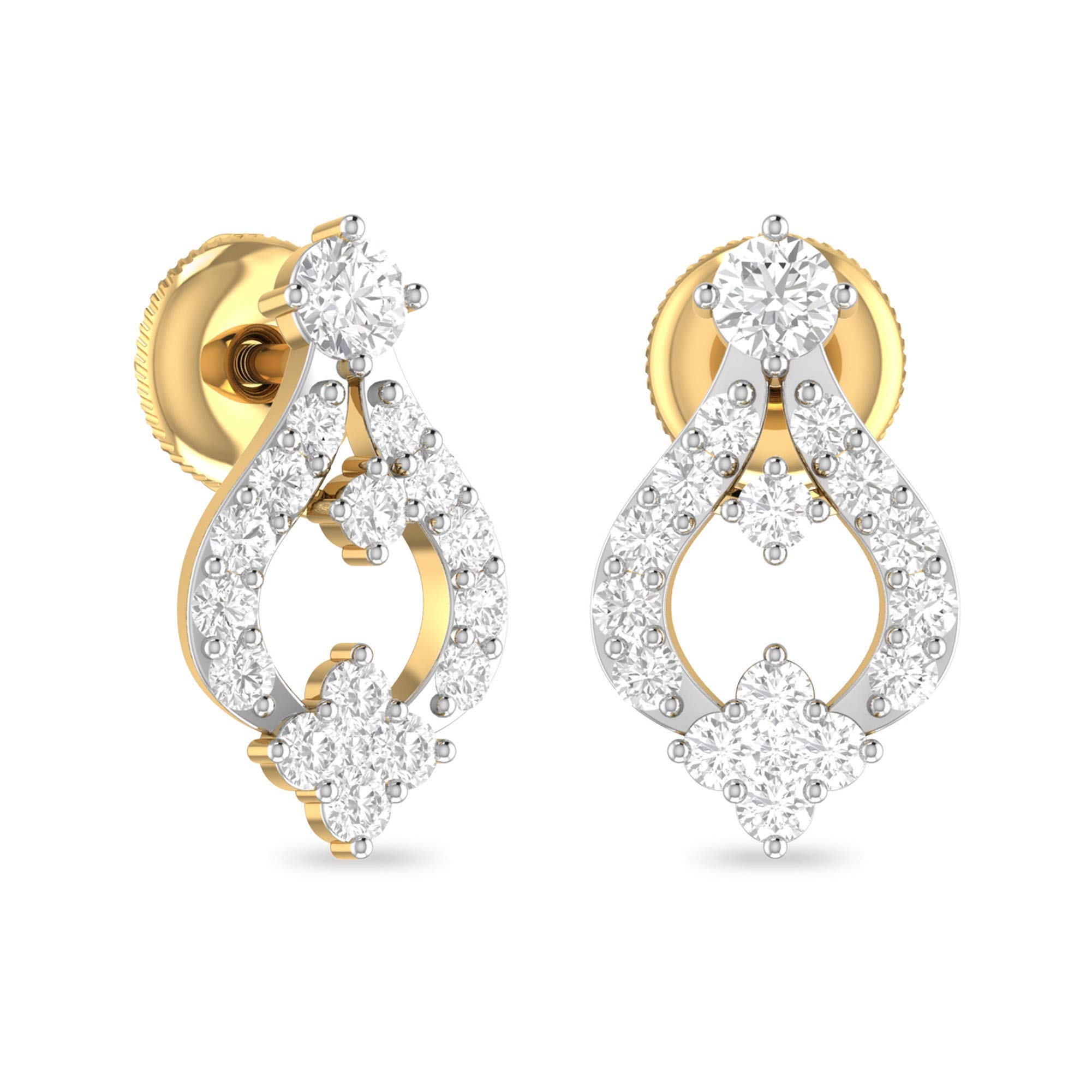 pc jeweller Yellow Gold and Solitaire Stud Earrings for Women-picture-44