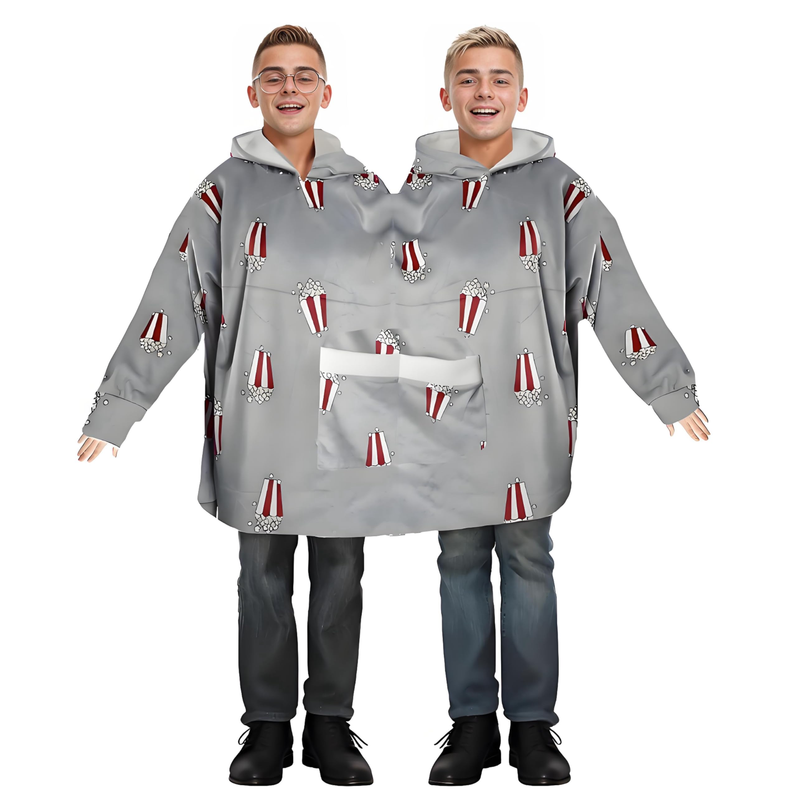 Paar Hoodie Für Zwei Personen Lustige Partner Schlafanzug Oversize Couple Sweatshirt Für Pärchen Weihnachten Halloween