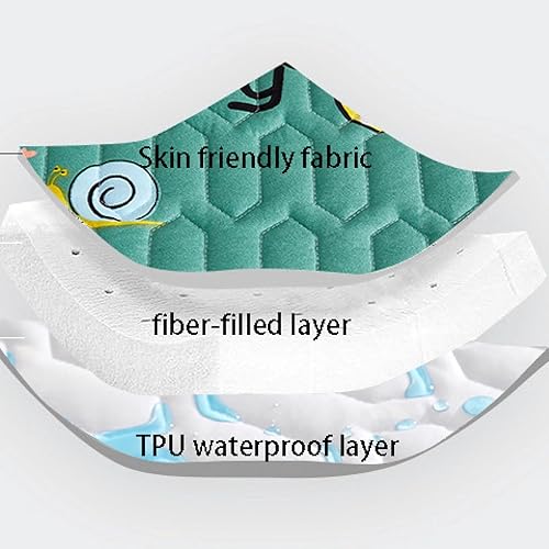Miniatura 6 de FCLDESHOP Cubrecolchón para niños, acolchado y grueso, impermeable, para dormitorio de niños y niñas, con estampado de dibujos animados, para