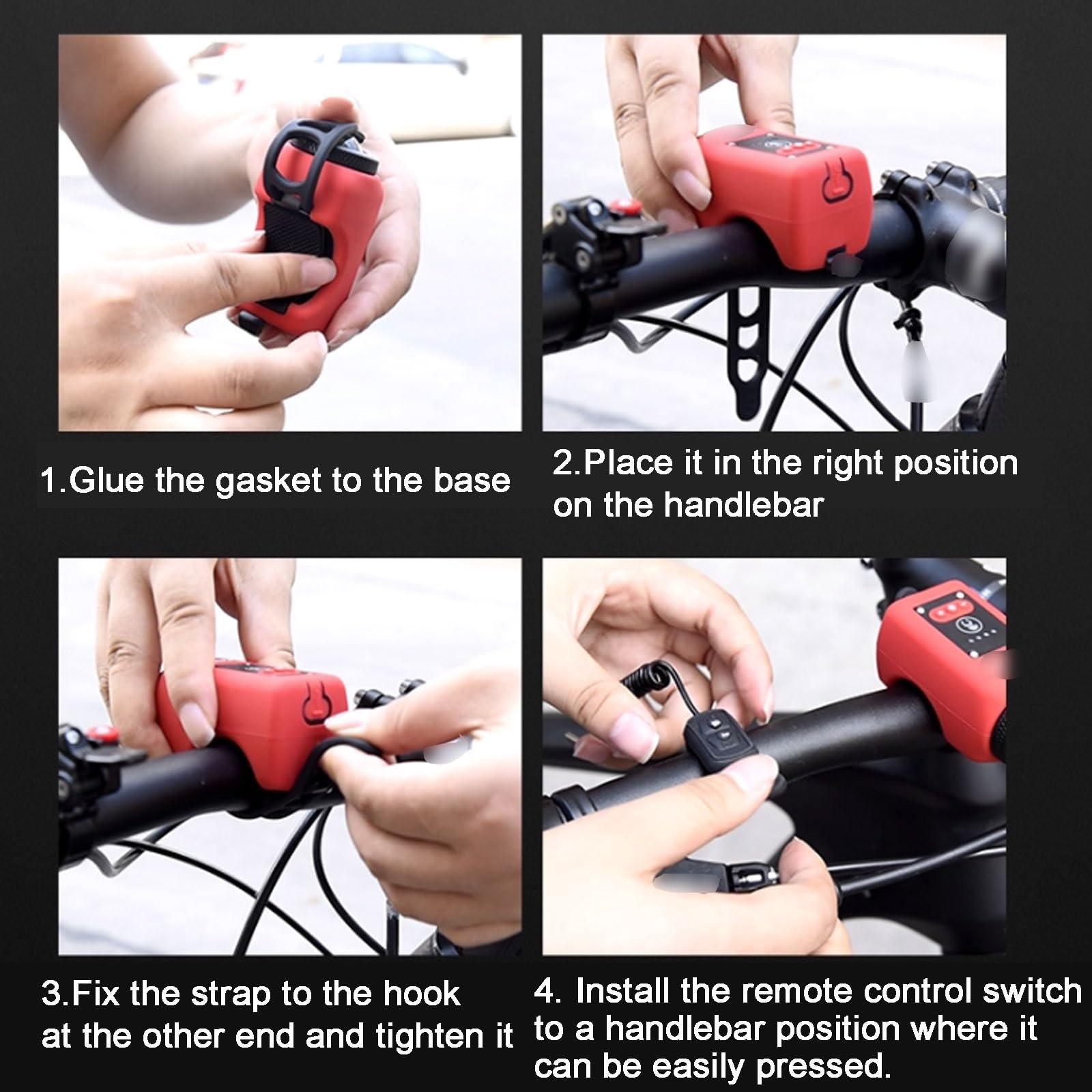 Sonnette de vélo en Plastique, Phare de vélo de Montagne for la Conduite de Nuit, Sonnette Rechargeable, adaptée à la Conduite de Nuit