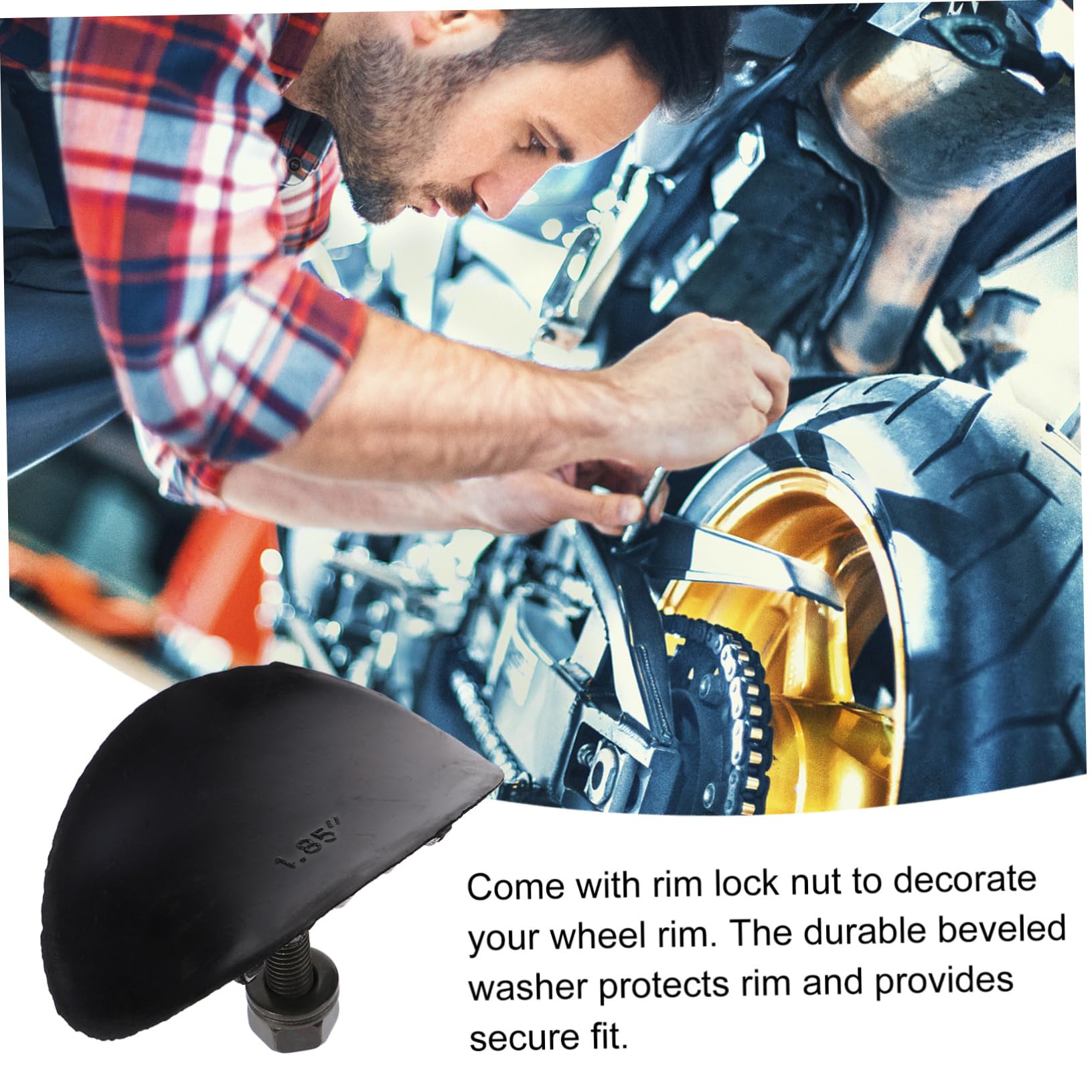 Cabilock 4 Pcs Rim Lock Tire Clip with Slip Design for Motorcycle and ATV Lightweight Impact Resistant Tire Accessories Securely Locks Inner Tube to Rim