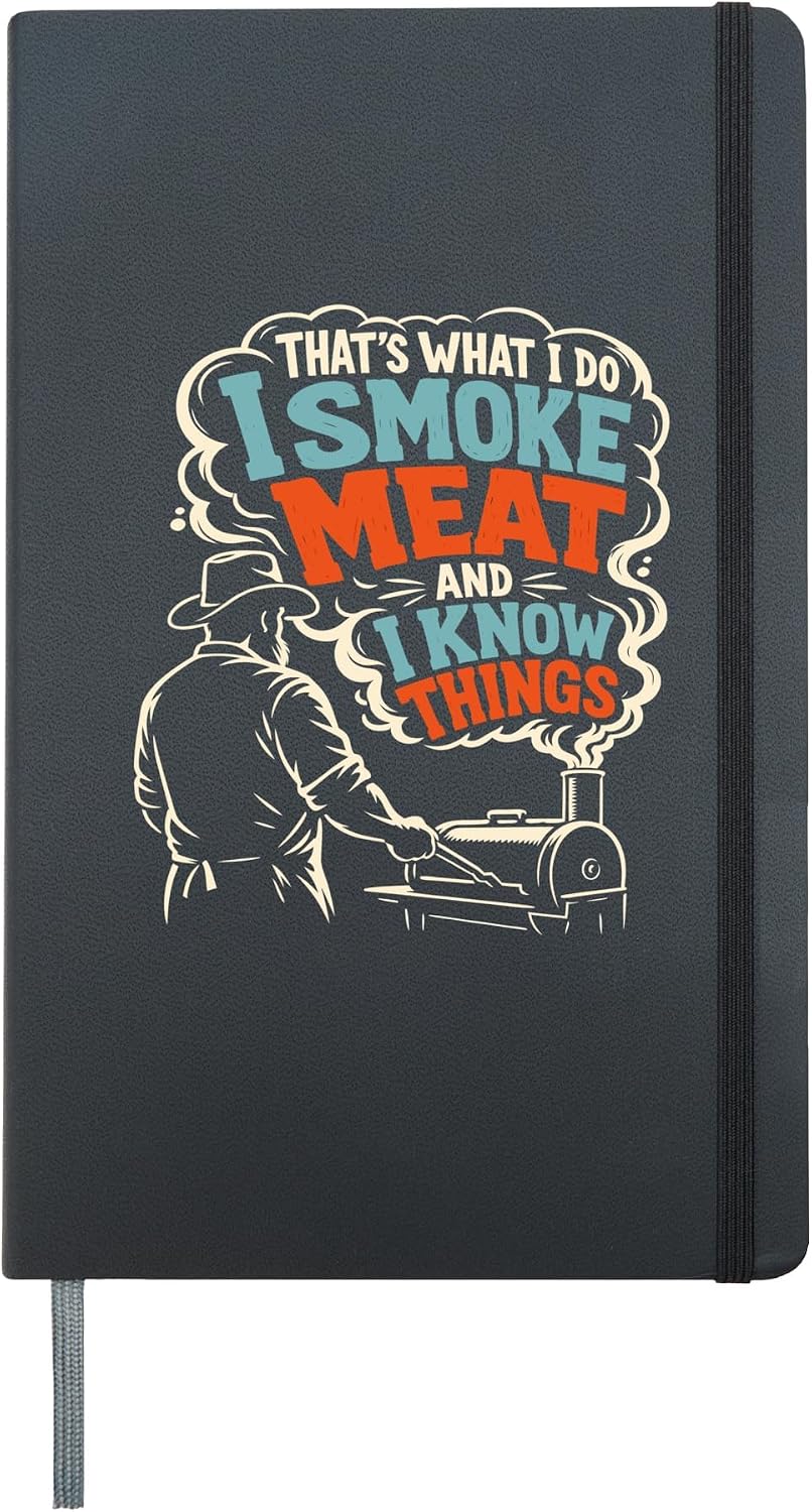 Grillmeister Gift Men's Smoker Smoke Vintage Hardcover Journal, Black