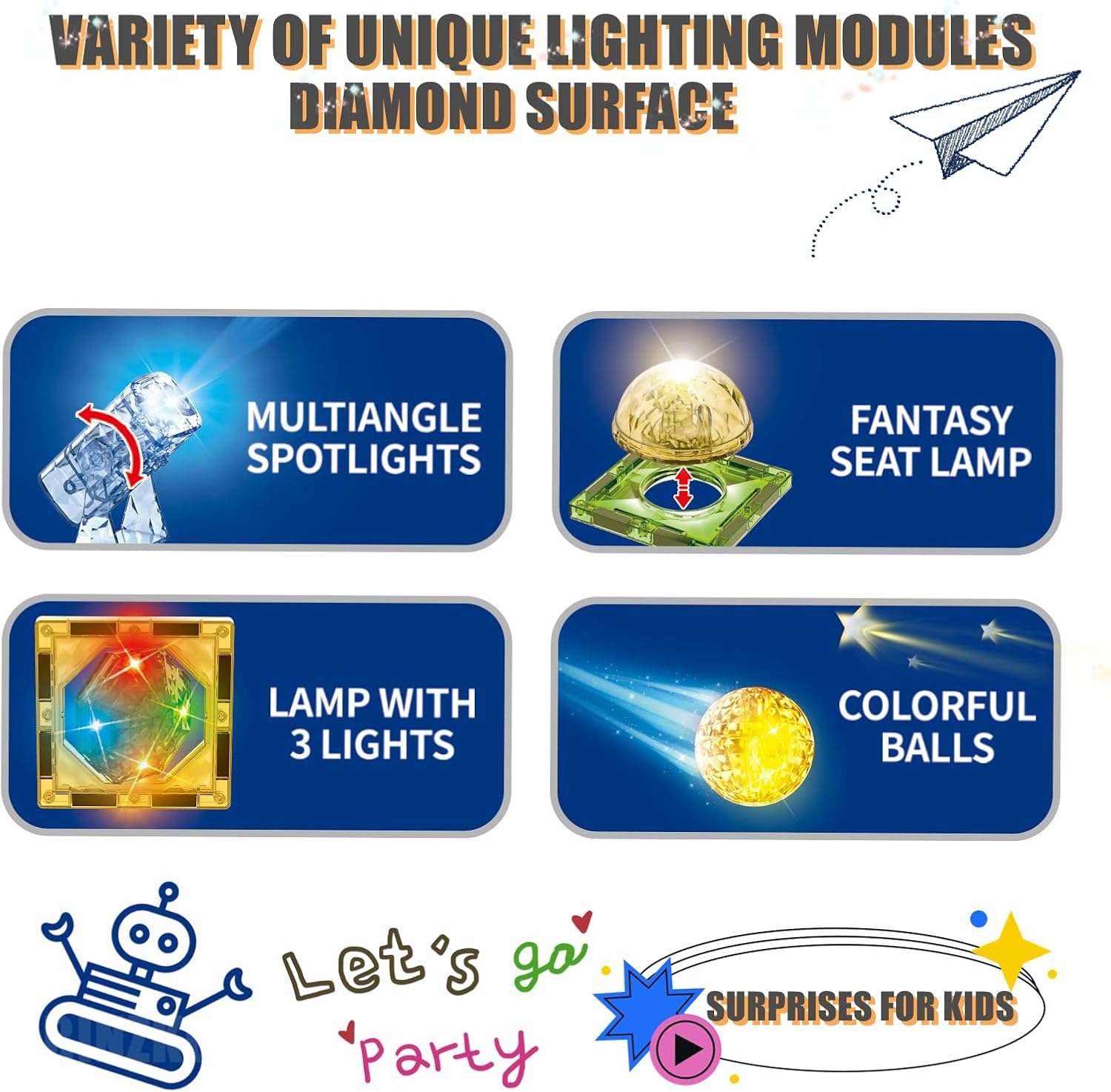 Magnetic Tiles 110PCS - 3D Lighted Magnet Building Blocks for Kids,Creative Dinosaur Toys Educational Sensory Stack STEM Construction Toys for Kids Ages 3 4 5 6 8 10+ Year Old Boys Girls
