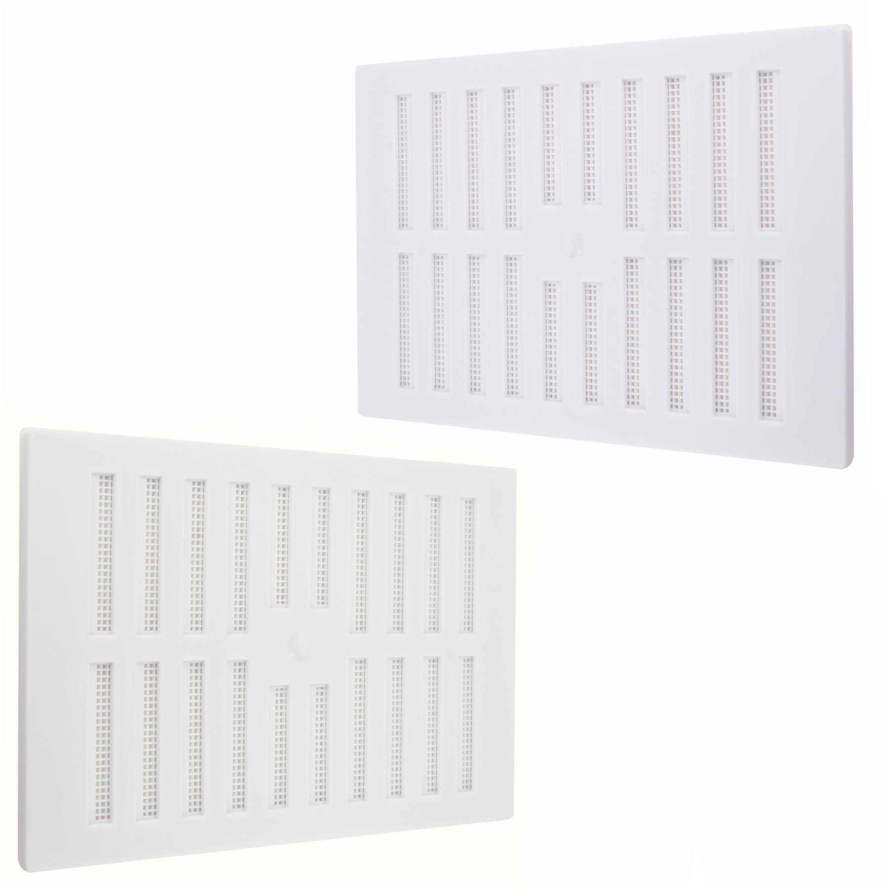 2X Double Brick 9" x 6" Hit & Miss Air Vents - White Slide Wall Grille Covers