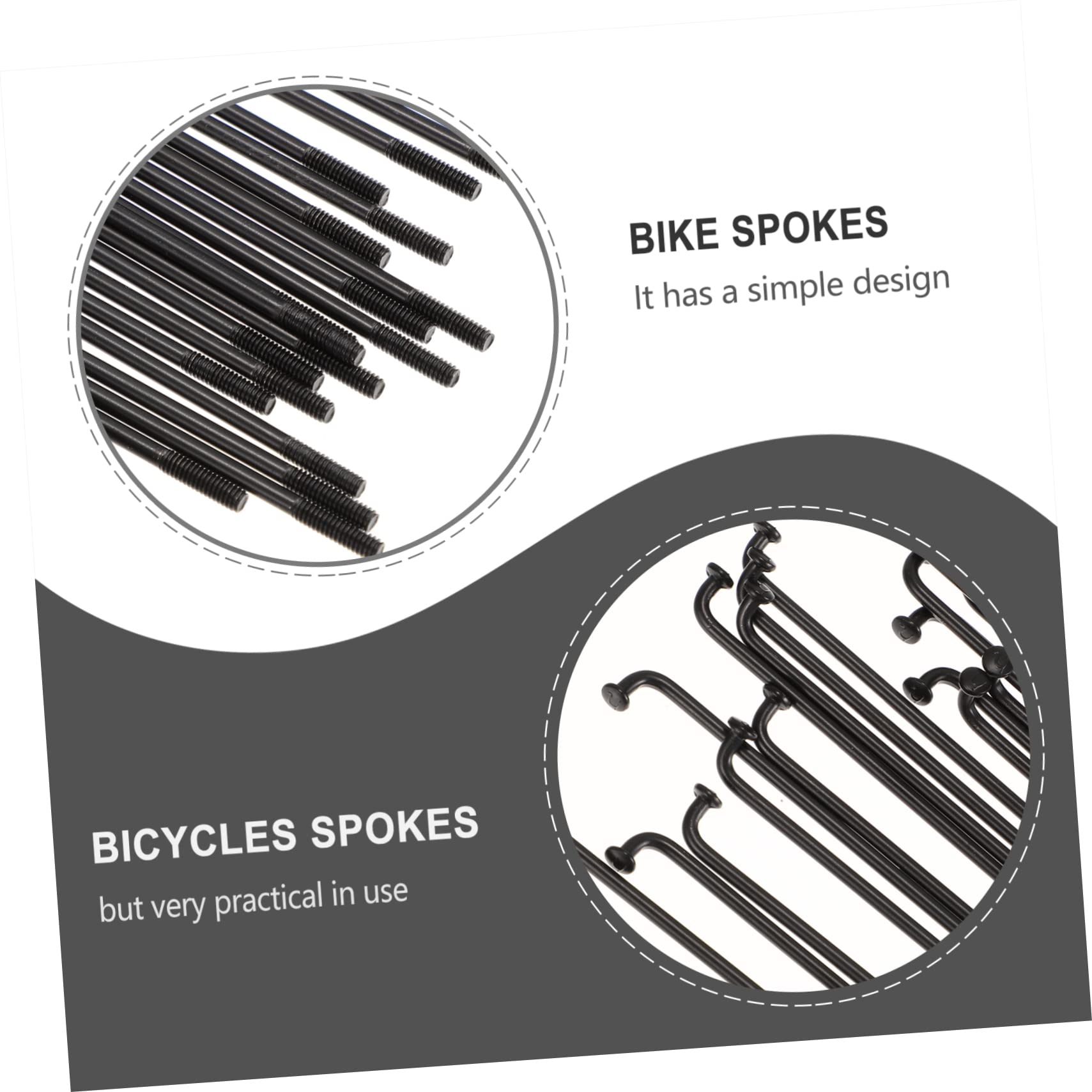 Mipcase 30pcs Bike Wheel Spokes Steel Spokes for Bicycles Mountain Bike Smooth Surface