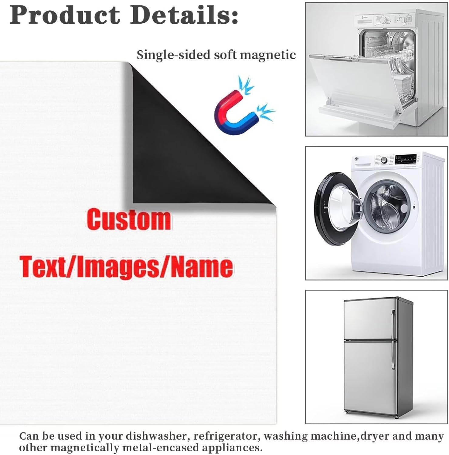 Custom Magnetic Dishwasher Cover, Reusable Decal for Front Panel, 21” x 25” Kitchen Decor Dishwasher Sticker, Refrigerator Magnetic Decals