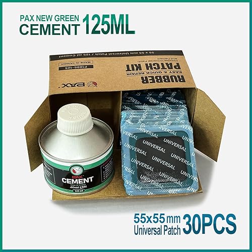 Miniatura 2 de PAX 30 piezas de 2.165 x 2.165 in, kit de parches universales cuadrados de alta resistencia para tubos y neumáticos con 1 pegamento de cemento verde