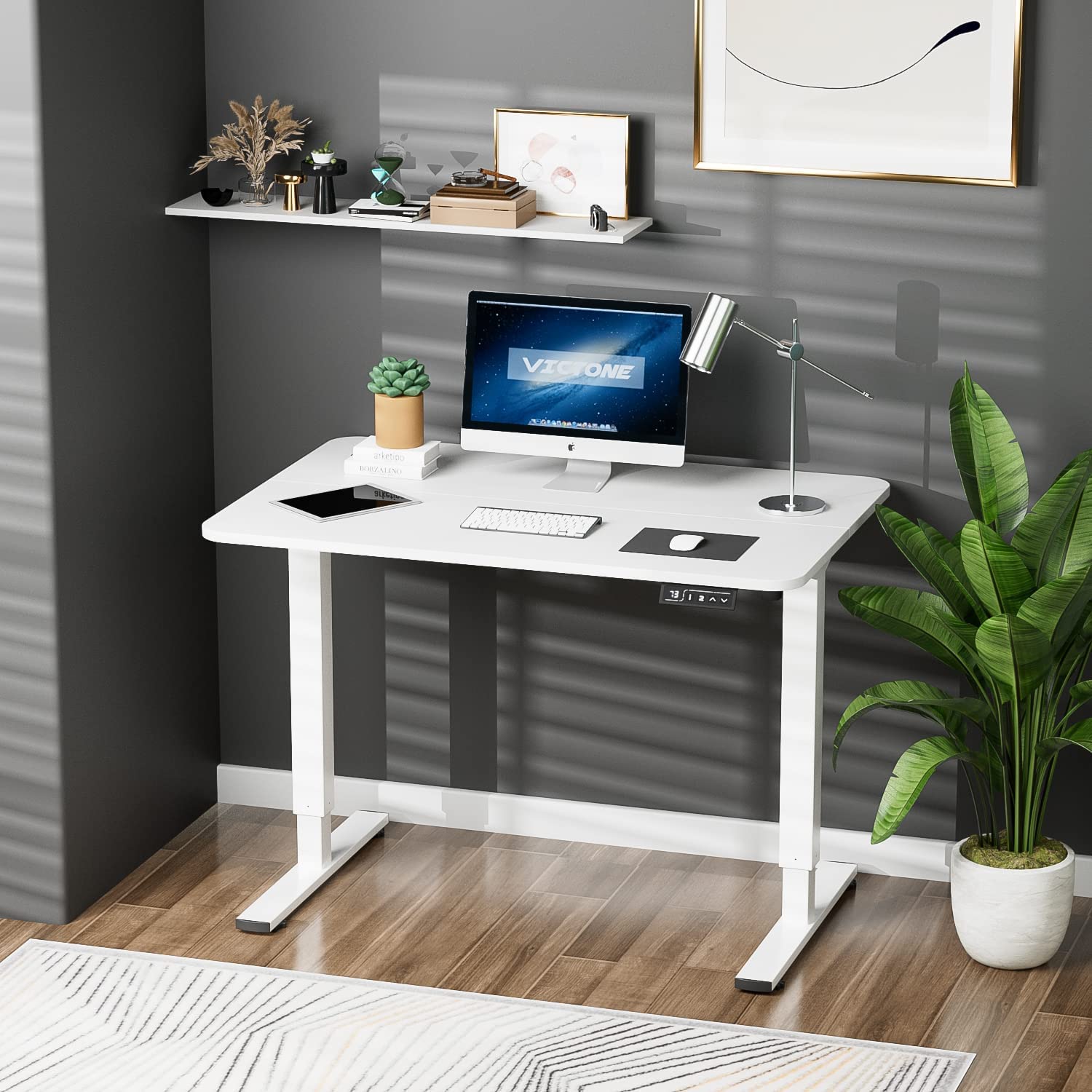 Amazon | Victone 電動式スタンディングデスク 電動昇降デスク 「一年