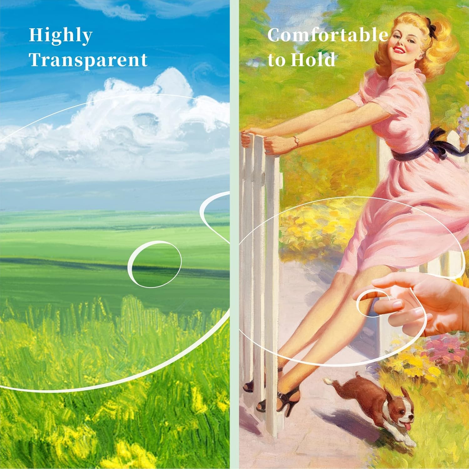 Paint Pallet Paint Palette, Large Acrylic Paint Palette, Upgrade Big Size Acrylic Palette 15 X 11 Inches Oval, Easy Clean Transparent Non-Stick Painting Palette