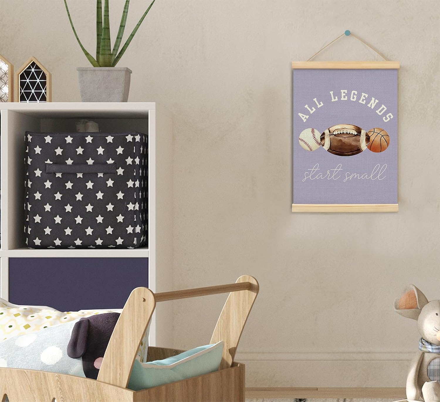 KDHTY Sports Bedroom Decor for boys Room Decor,Legends Start Small Sports Nursery Art,Sports Wall Decor Baseball Kids Wall Art Poster for Nursery Playroom Artwork Home Decorations,（purple） image 3