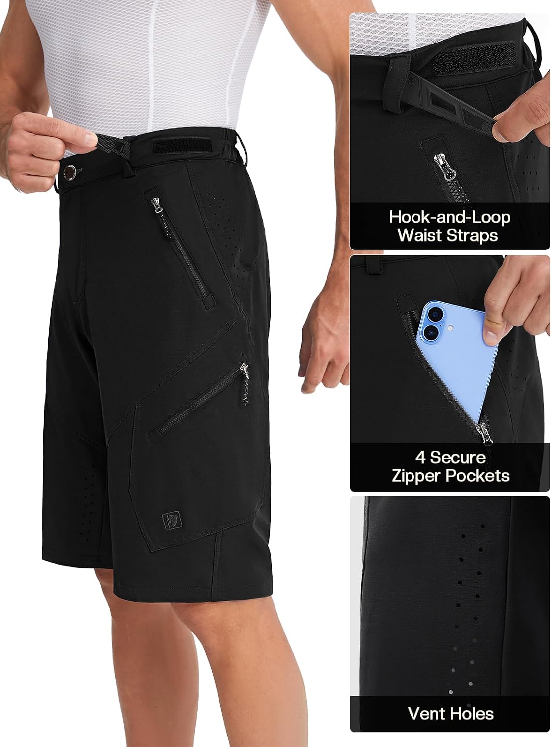 Mens Mountain Bike Shorts Loose Fit DH Cycling Shorts Water-Repellent