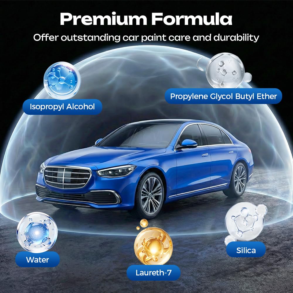 Quick Effect Car Coating Spray, Waterless Car Wash & Polish Spray, Car Paint Protection Coating Agent for Shine & Scratch Repair, Multi Surface Cleaner for Cars Glass Wheels (1pcs) - 5