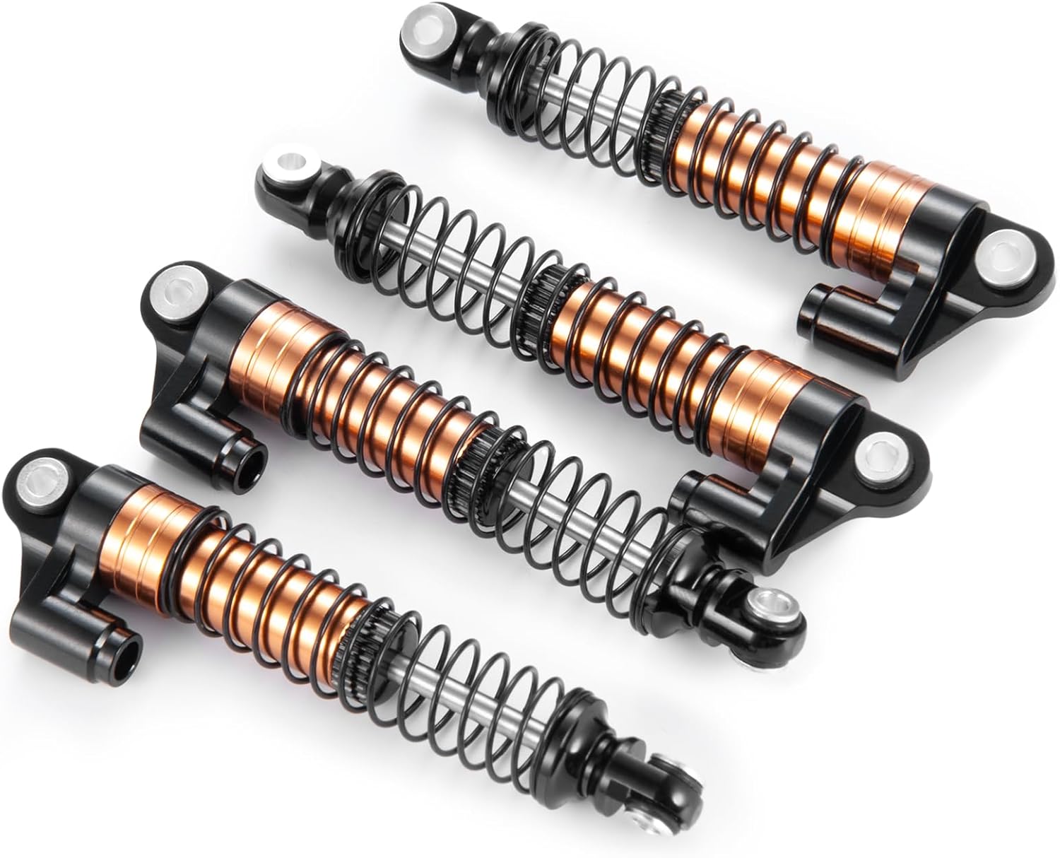 AXSPEED 62mm Shocks Kits 4pcs Adjustable Shock Absorber Damper for 1/18th TRX4-M TRX4M RC Crawler Car (Black)