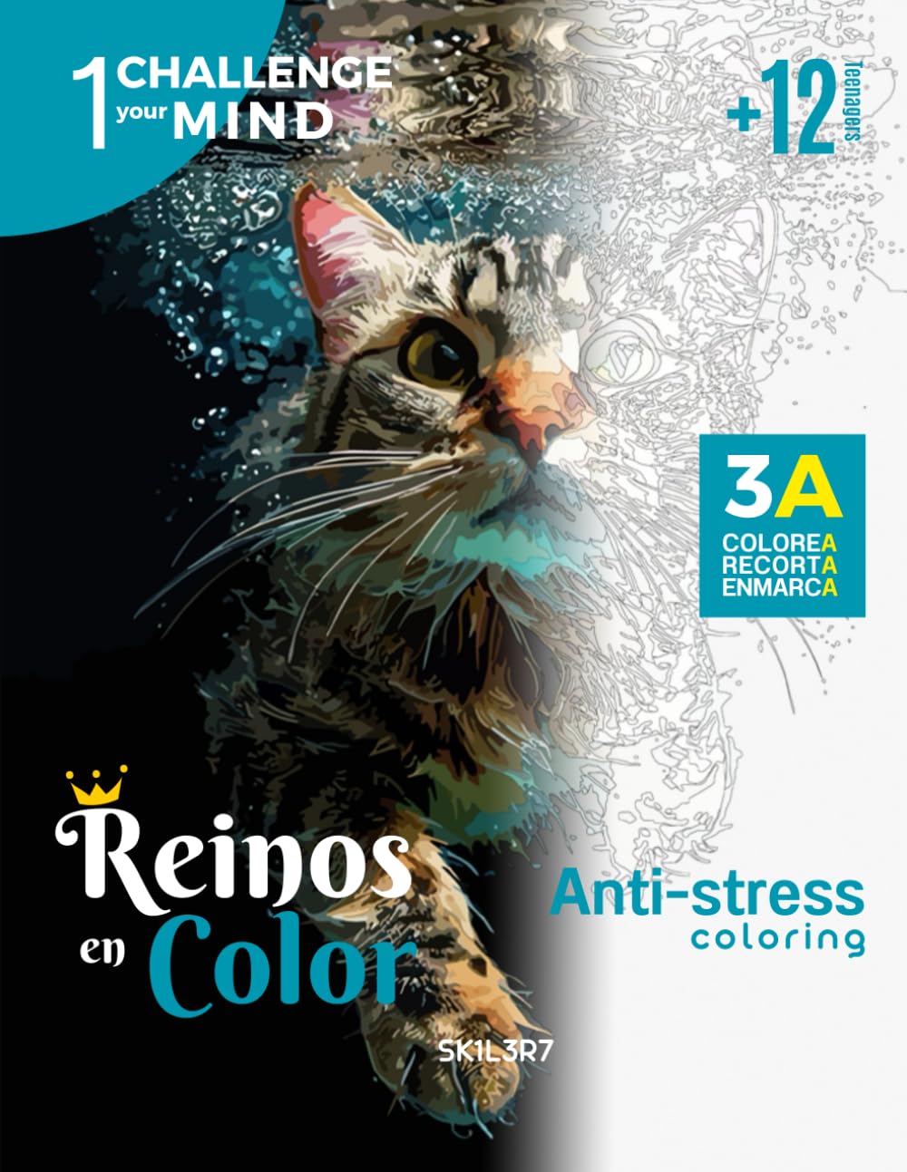 Livre de coloriage anti-stress Reinos en Color pour adultes ados