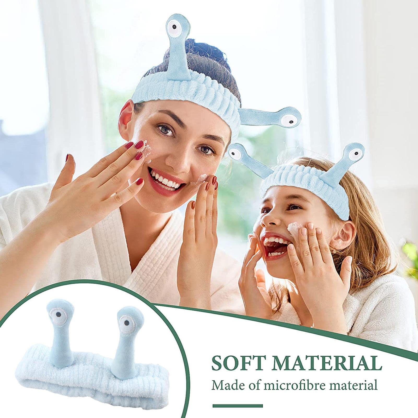 Apricitie 2 fasce per capelli per il lavaggio del viso, fascia per capelli cosmetici, rana, lumaca spa, fasce per capelli in pile corallo, fascia elastica per capelli per donne e ragazze