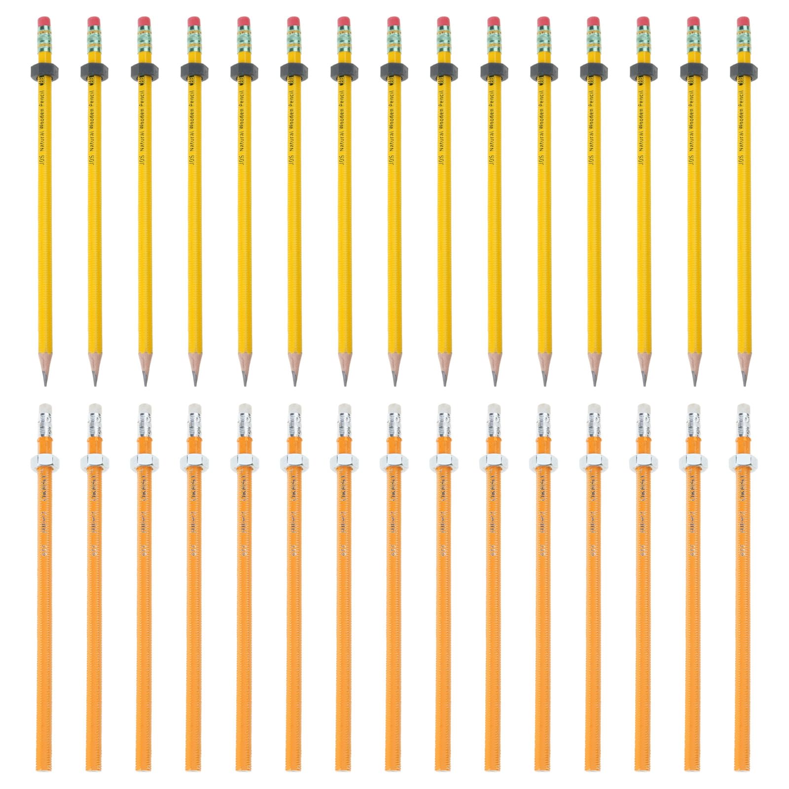 Lernbegleiter Bleistift mit Gewinde und rotierender Metallmutter für Kinder und Erwachsene, kein störendes Herumzappeln Unterricht, fokussierendes Schreibwerkzeug zum Stressabbau für Kinder