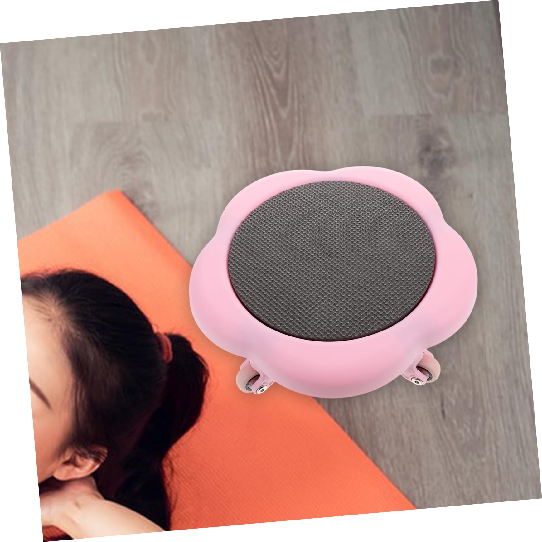 ifundom Discos Deslizantes para Ejercicio Abdominal con Diseño Floral de Cinco Ruedas Estable y Seguro para Entrenamiento Casa Entrenador de Core Portátil Rosa