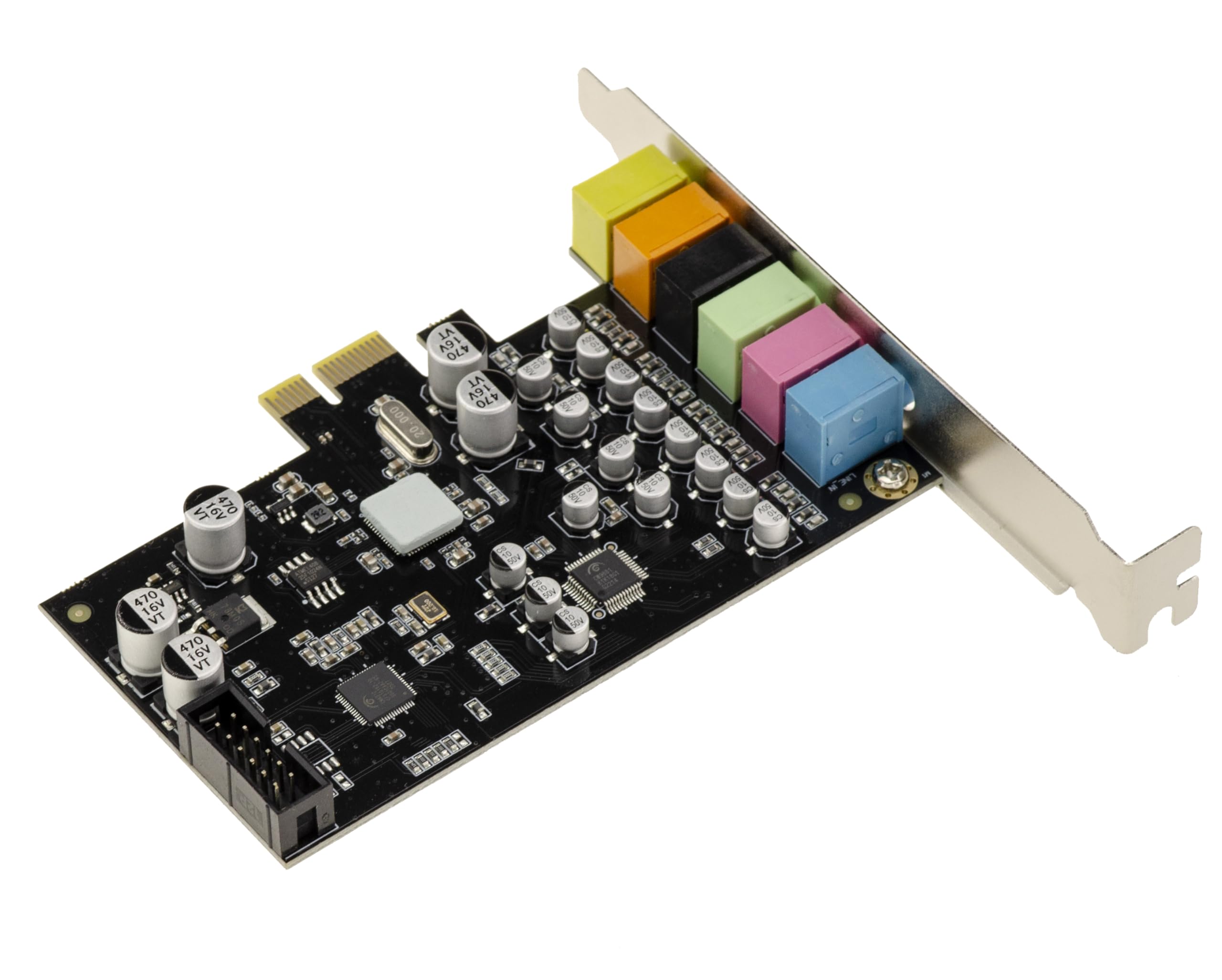 KALEA-INFORMATIQUE Carte Son PCIe 5.1 CMedia CM6212 | Carte son PCIe 5.1 à six canaux avec chipset C-Media CM6212 et équerres Low Profile et Full Height.