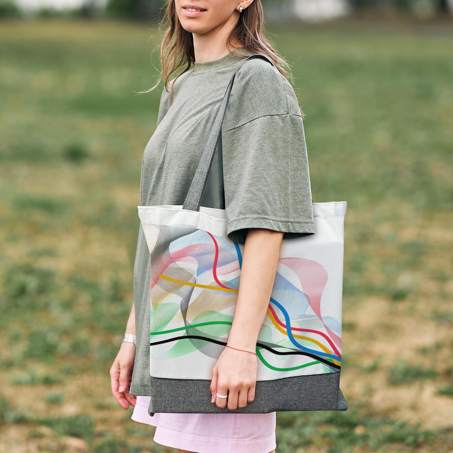 OKBA 10 pcs Sublimation Tote Bags,polyester tote bags for sublimation, blank canvas tote bags for DIY Crafting and Decorating - Image 6