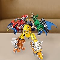 Vista 7 de HIGH GODO Juego de construcción de dinosaurios robot, 6 en 1, robot transformador de dinosaurios para niños, niños y niñas de 6 a 8 años, kit