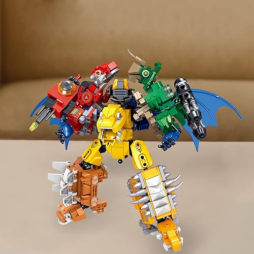 Miniatura 7 de HIGH GODO Juego de construcción de dinosaurio robot, 6 en 1, juguete de construcción de robot transformador de dinosaurio para niños, niños y niñas