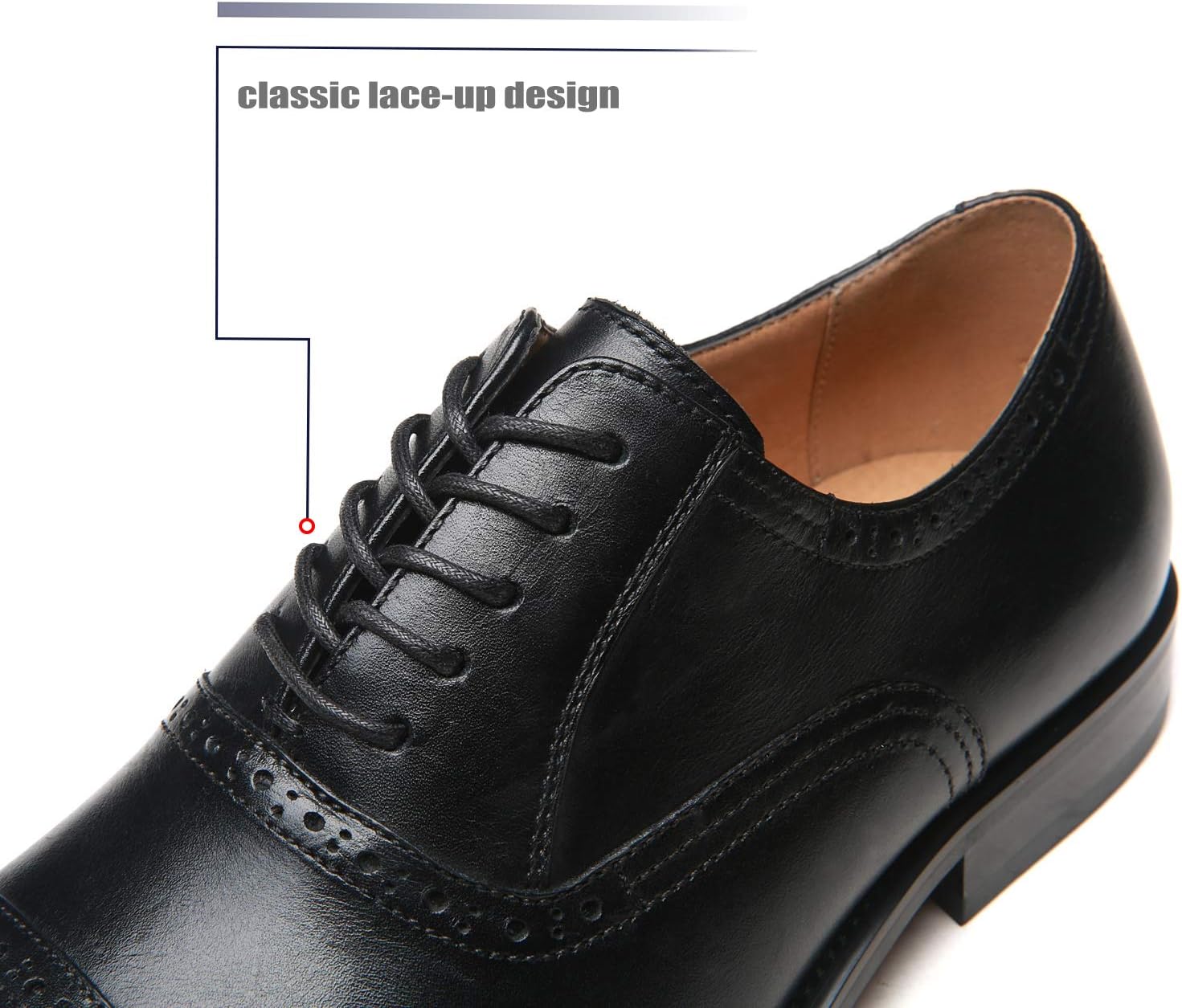 Men's Cap Toe Lace up Oxford Dress Shoes Posh-1-tan