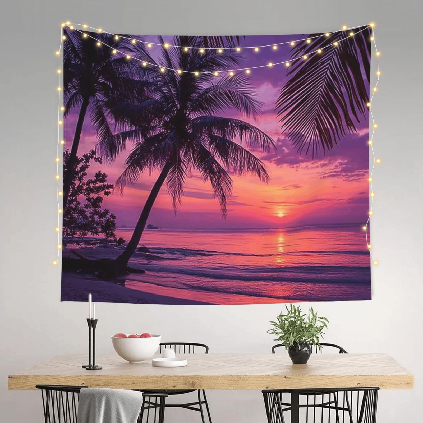 HJKJKKJ Tapestry 152 X 130 CM Aesthetic Wall Tapestrys for Bedroom Purple Sunset Tapestries Hanging Wall Art Blanket Home Decor Tapestry for Living Room Dorm Office