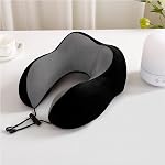 ZHCHG 2 Pack Travel Pillow, Best Memory Foam Neck Pillow for Airplane, Head Support Comfortable Pillow for Sleeping Rest, Train, Car & Home Use (2 Pack Black)