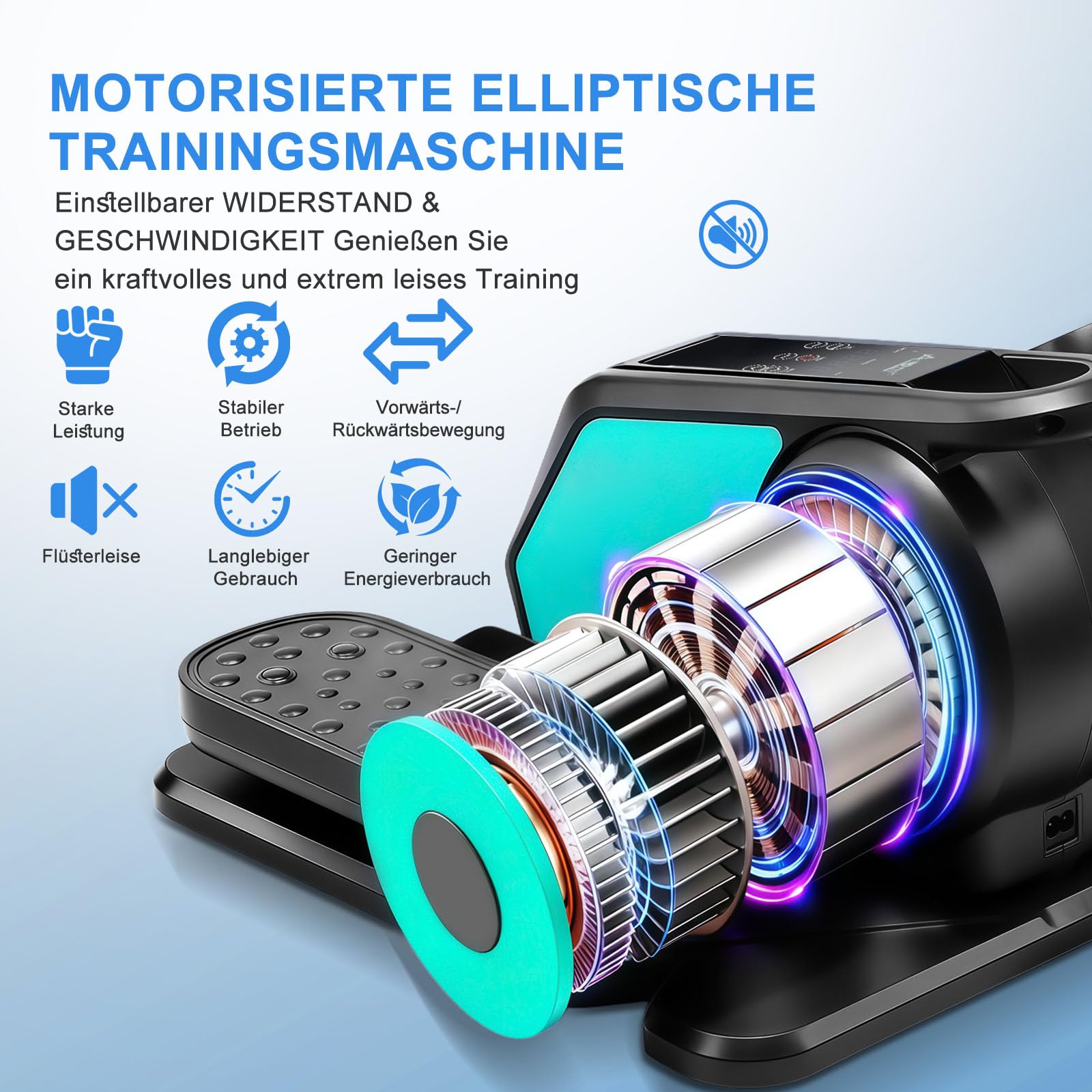 Untertisch Ellipsentrainer, Elektrischer Sitz-Pedaltrainer mit Fernbedienung, Mini Stepper für das Training, Einstellbare Geschwindigkeiten, Beintrainer für Senioren und Erwachsene