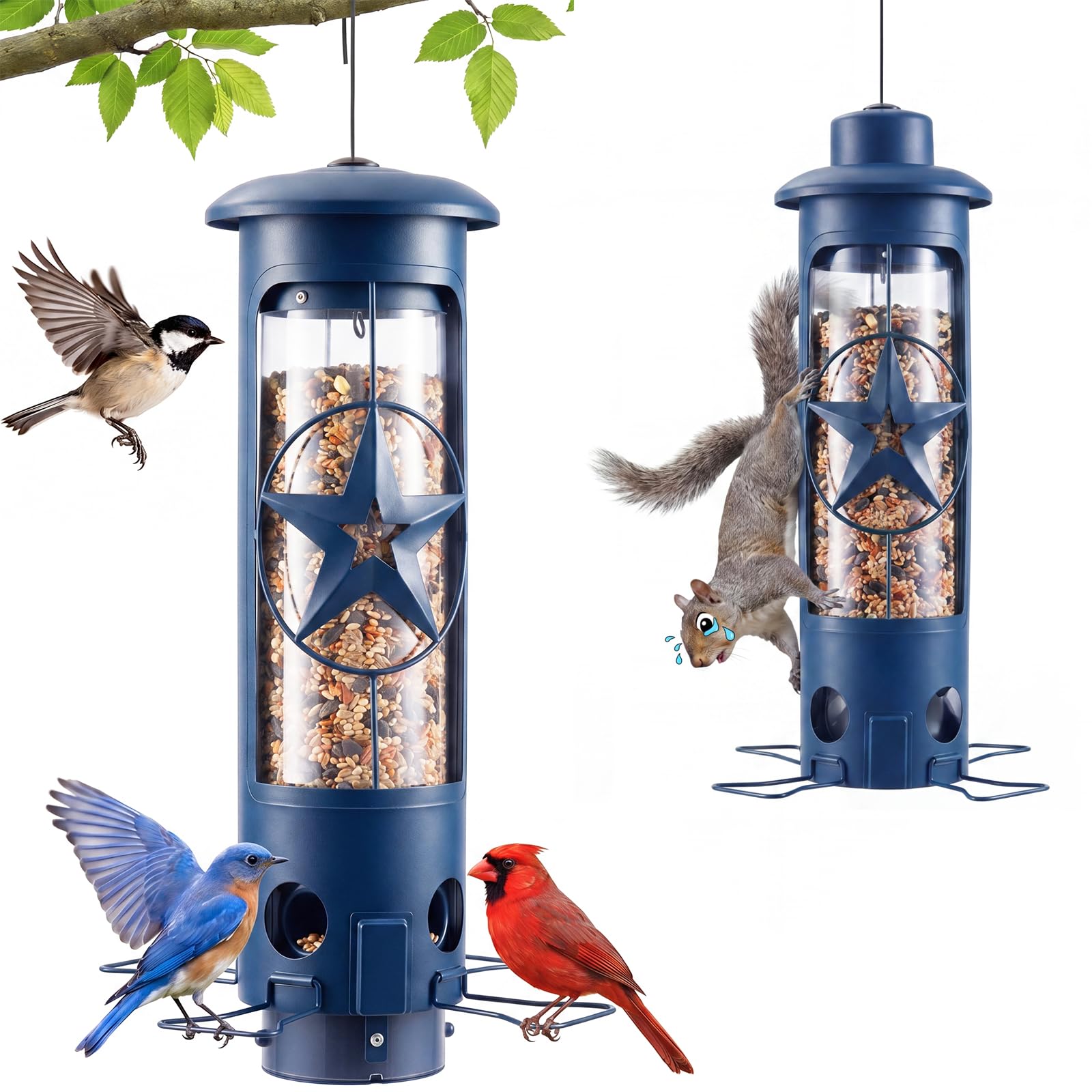 ZZOOEE Squirrel Proof Bird Feeder