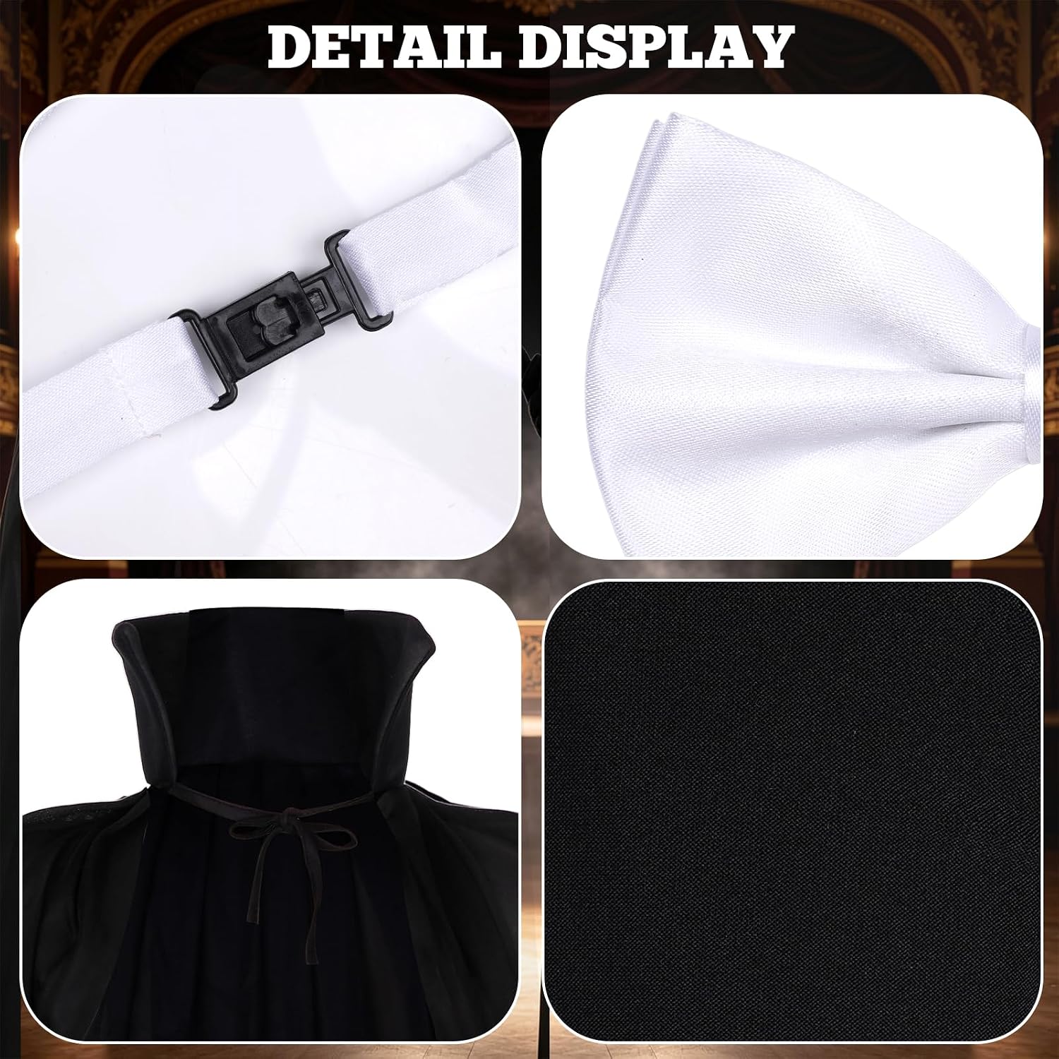Opera Costume Accessories for Men Opera Masquerade Costume Black
