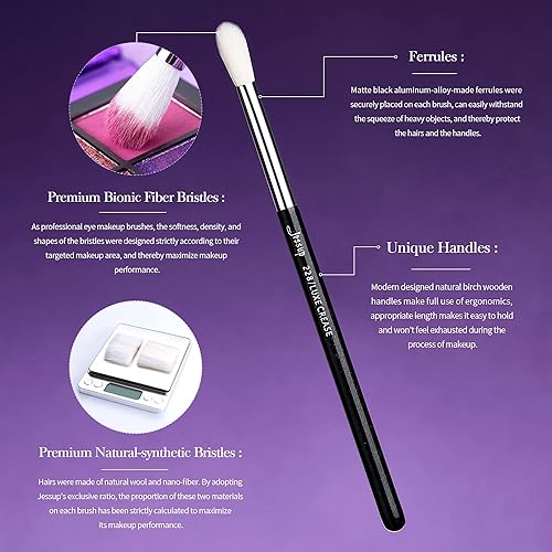 Miniatura 7 de Jessup Brocha de base MUL02 con brochas de maquillaje de sombra de ojos T177