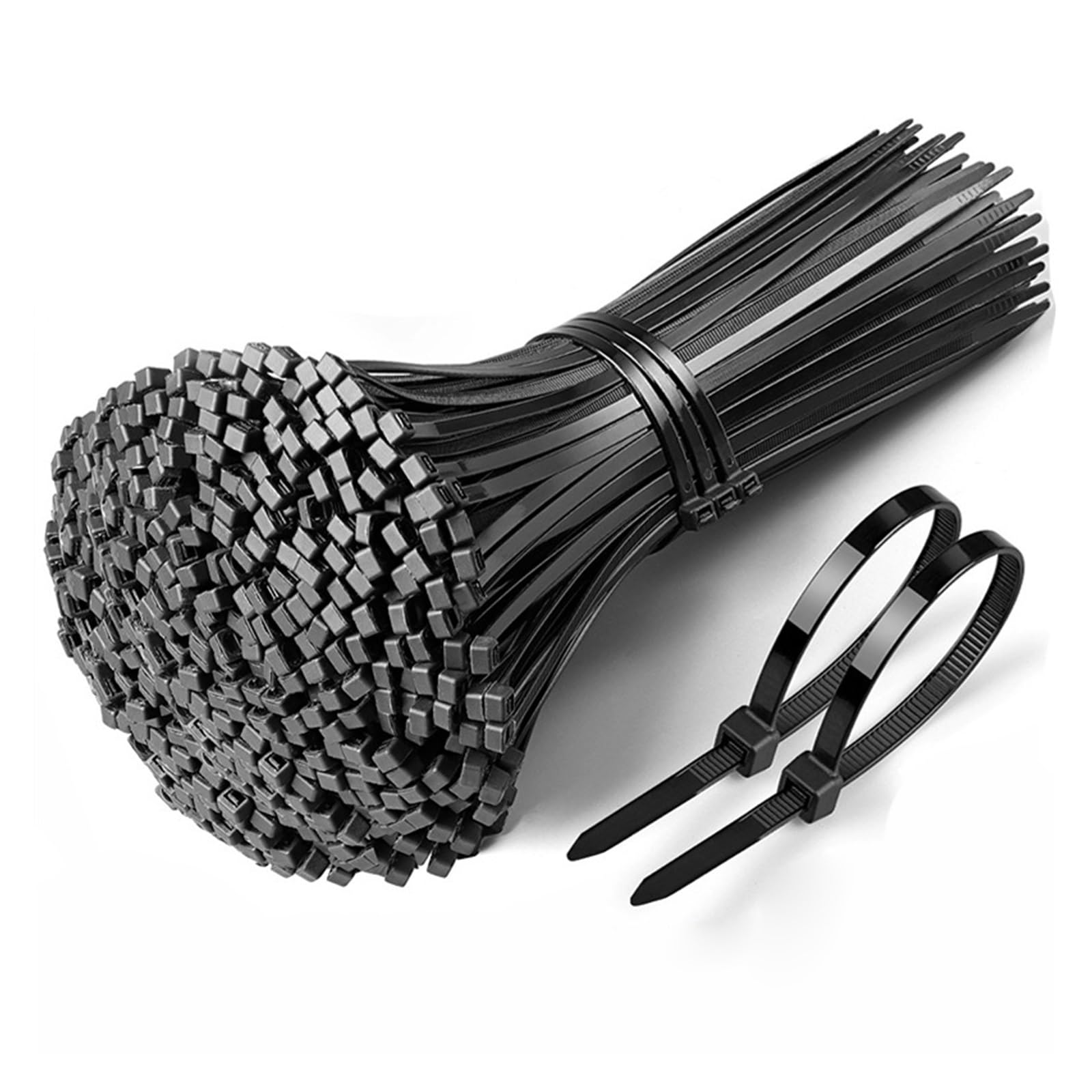 Fascette per cavi dati, 300 pezzi, in plastica e nylon, autobloccanti, regolabili, per casa e ufficio, per l'organizzazione dei cavi (nere, 2,5 x 200 mm)